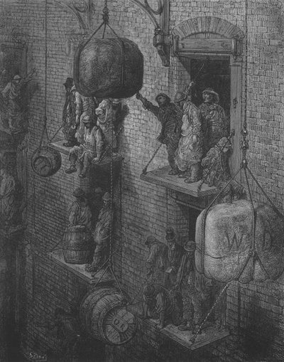 Casa de comercio en la ciudad de Gustave after Dore